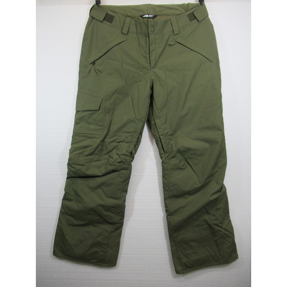North Face Freedom Insulated Snow Ski Pants Women XL Army Green Nylon nf0a3337